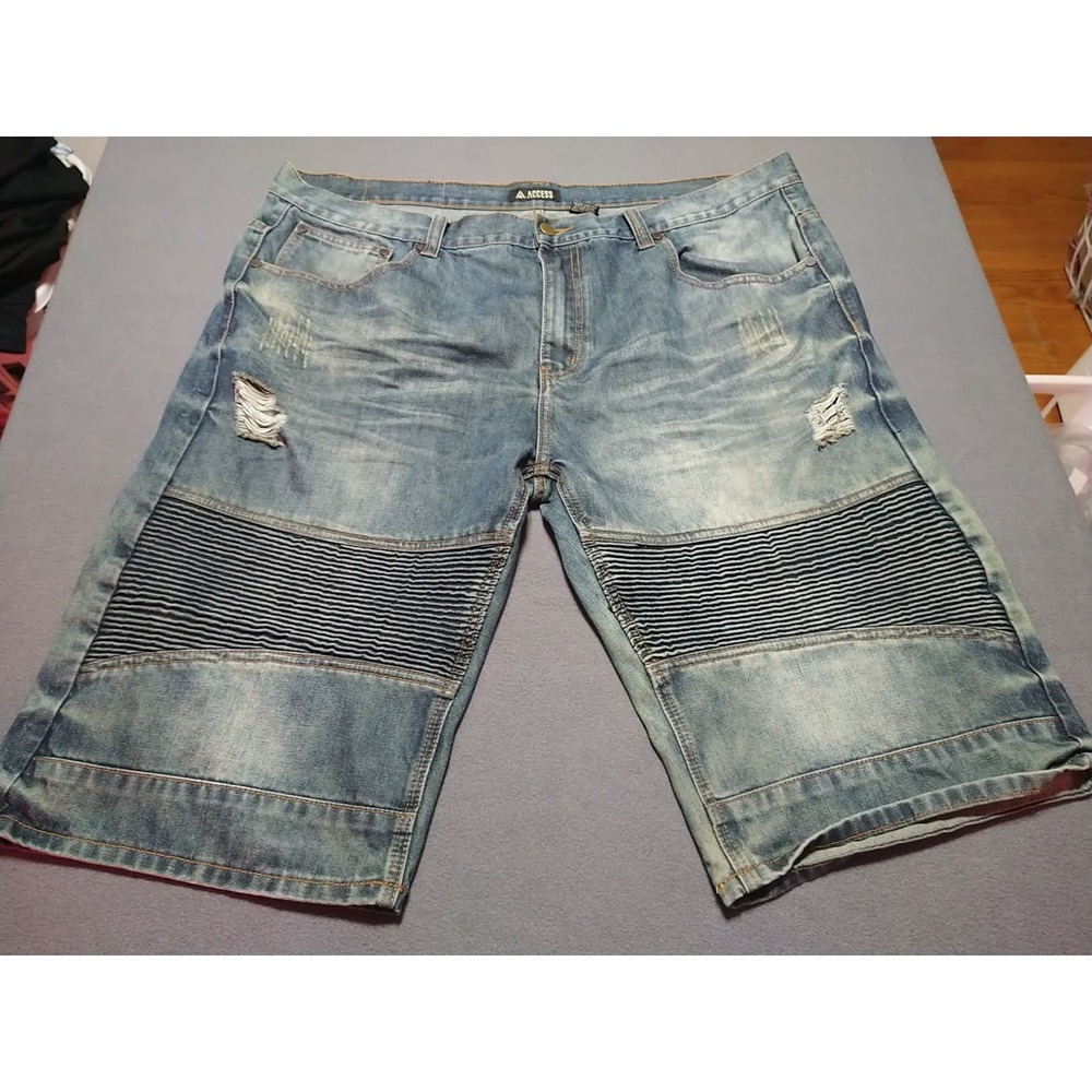 Access Apparel Blue Jean Shorts Men 42 Hip Hop Distressed Grunge Rock City